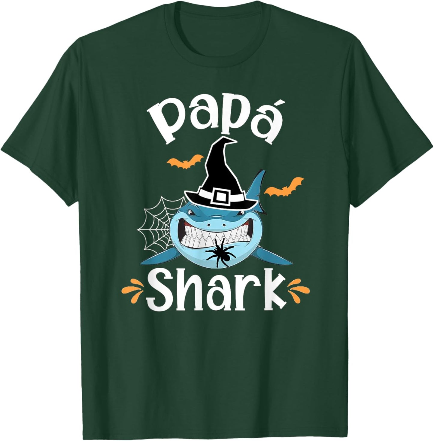 Papa Shark Spanish Dad Halloween Announcement Funny T-Shirt - T-Shirt | Forest