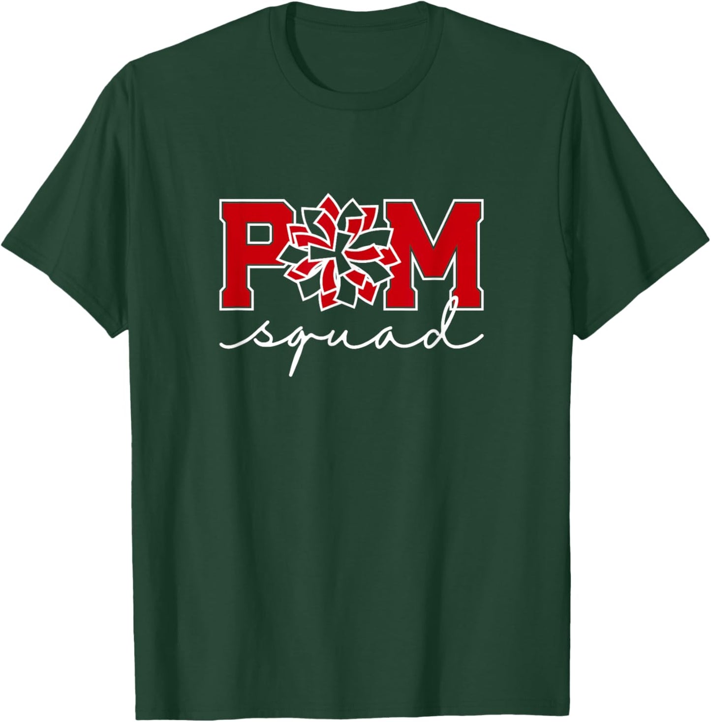 Pom Squad for Dance, Cheer, Spirit Squad Red T-Shirt - T-Shirt | Forest