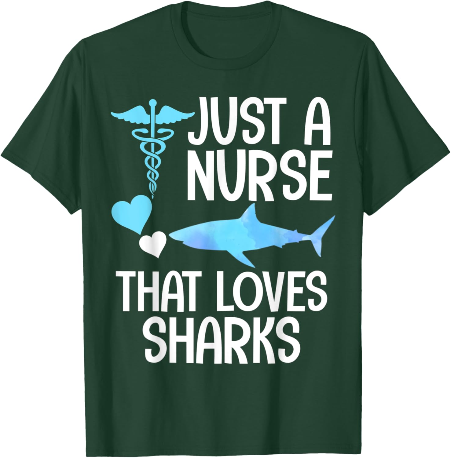 Nurse that loves sharks nursing RN beach ocean sea vacation T-Shirt - T-Shirt | Forest