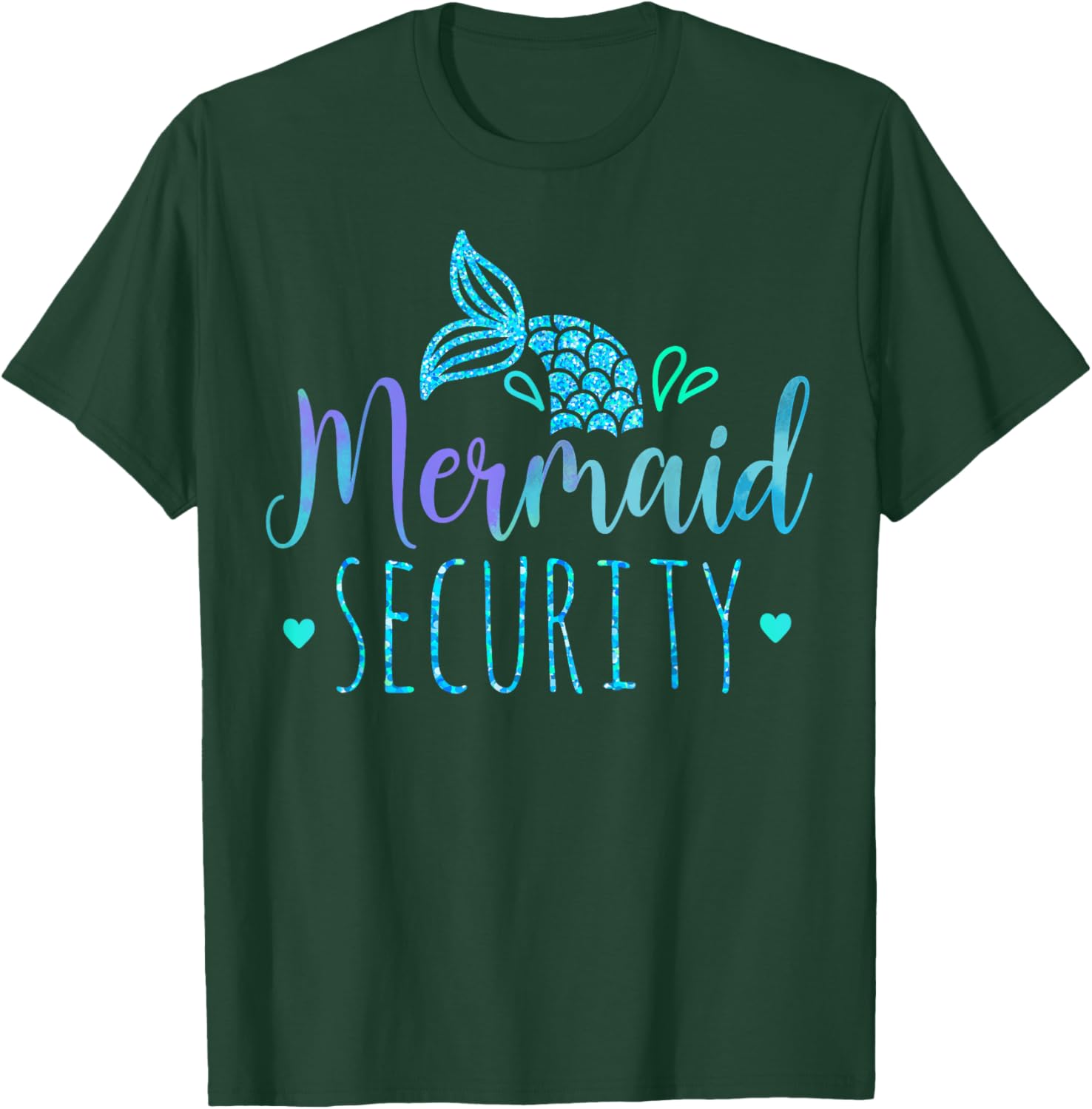 Mermaid Security Family Matching Birthday Party Boys Kids T-Shirt - T-Shirt | Forest