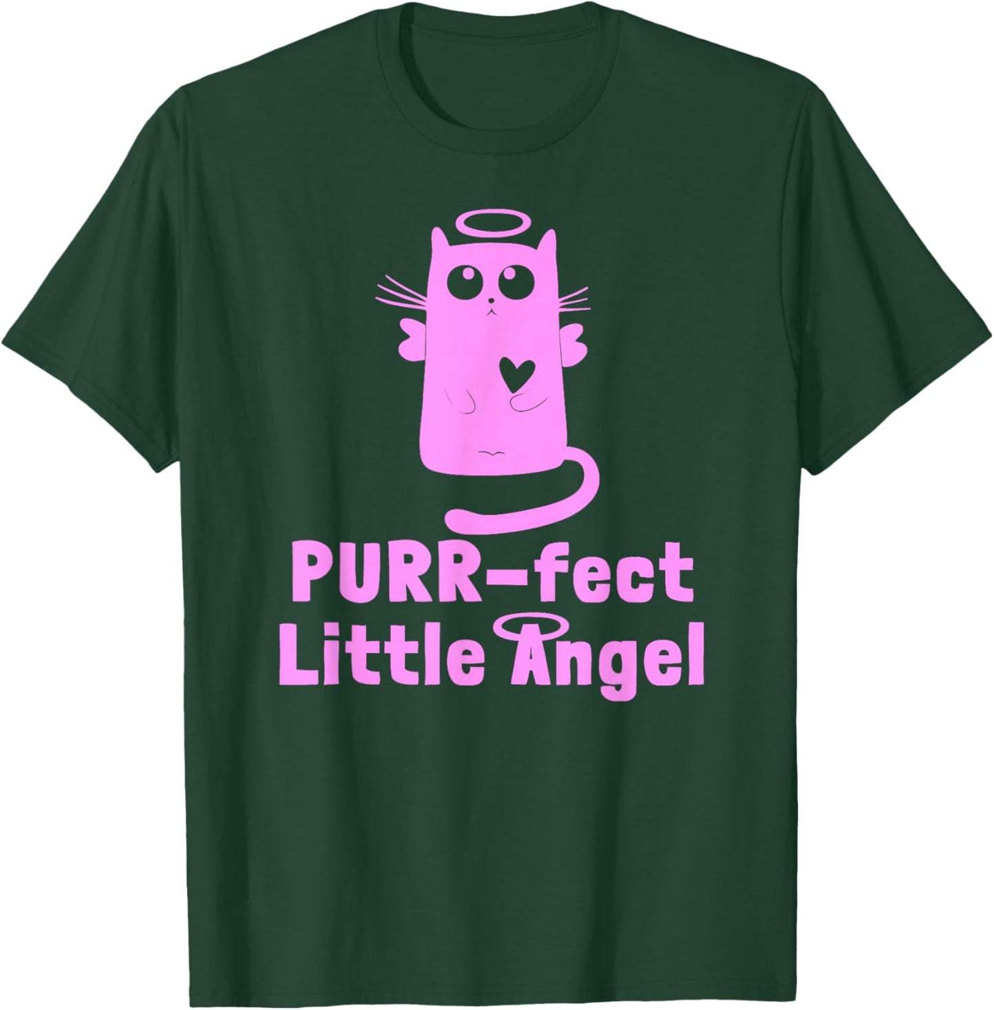 Kitty Angel Kitten Cat Purr-fect Little Angel Perfect Halo T-Shirt - T-Shirt | Forest