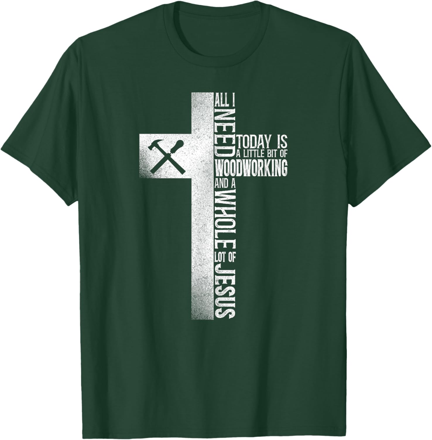 Woodworker Carpenter Tools Vintage Faith Jesus T-Shirt - T-Shirt | Forest
