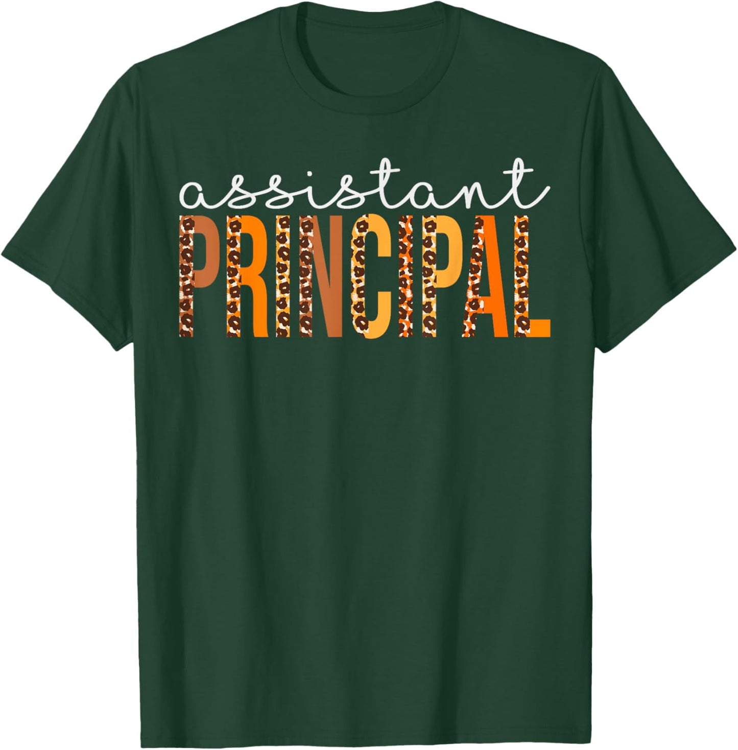 Assistant Principal leopard Fall Autumn Lovers Thanksgiving T-Shirt - T-Shirt | Forest