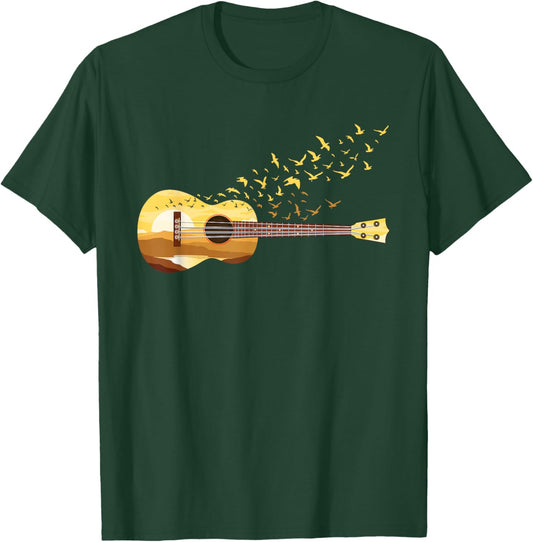 Scenic Uke Guitar - Ukulele Lover Guitar Ukulelist T-Shirt - T-Shirt | Forest