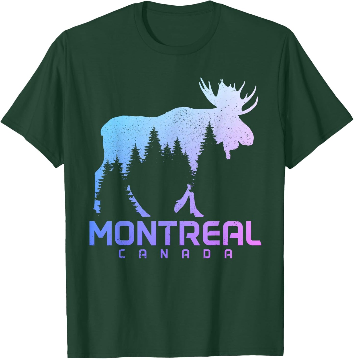 Montreal Quebec Canada Vintage Moose Souvenir T-Shirt - T-Shirt | Forest