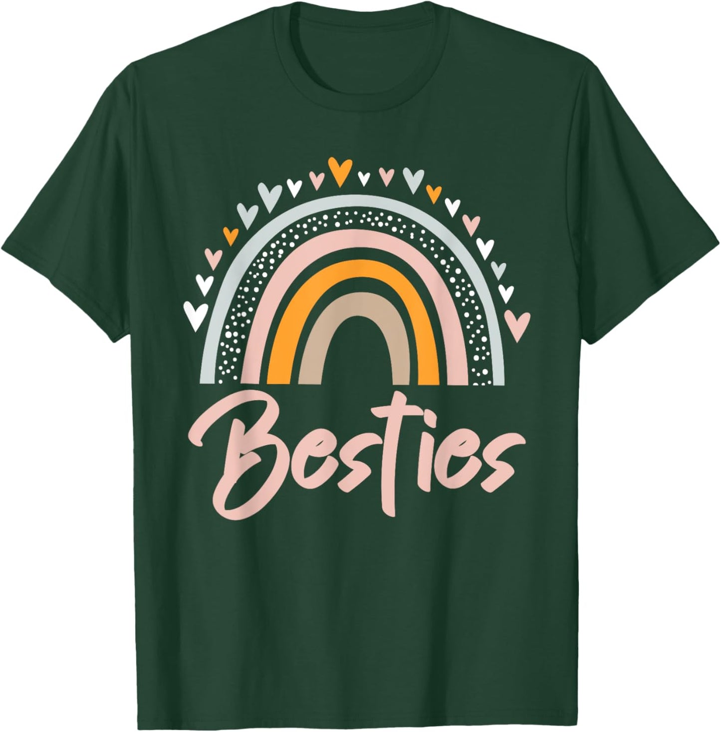 Besties BFF Heart Best Friends Bestie T-Shirt - T-Shirt | Forest