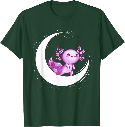 Cute Axolotl Pastel Goth Funny Kawaii Space Moon Goth Girl T-Shirt - T-Shirt | Forest