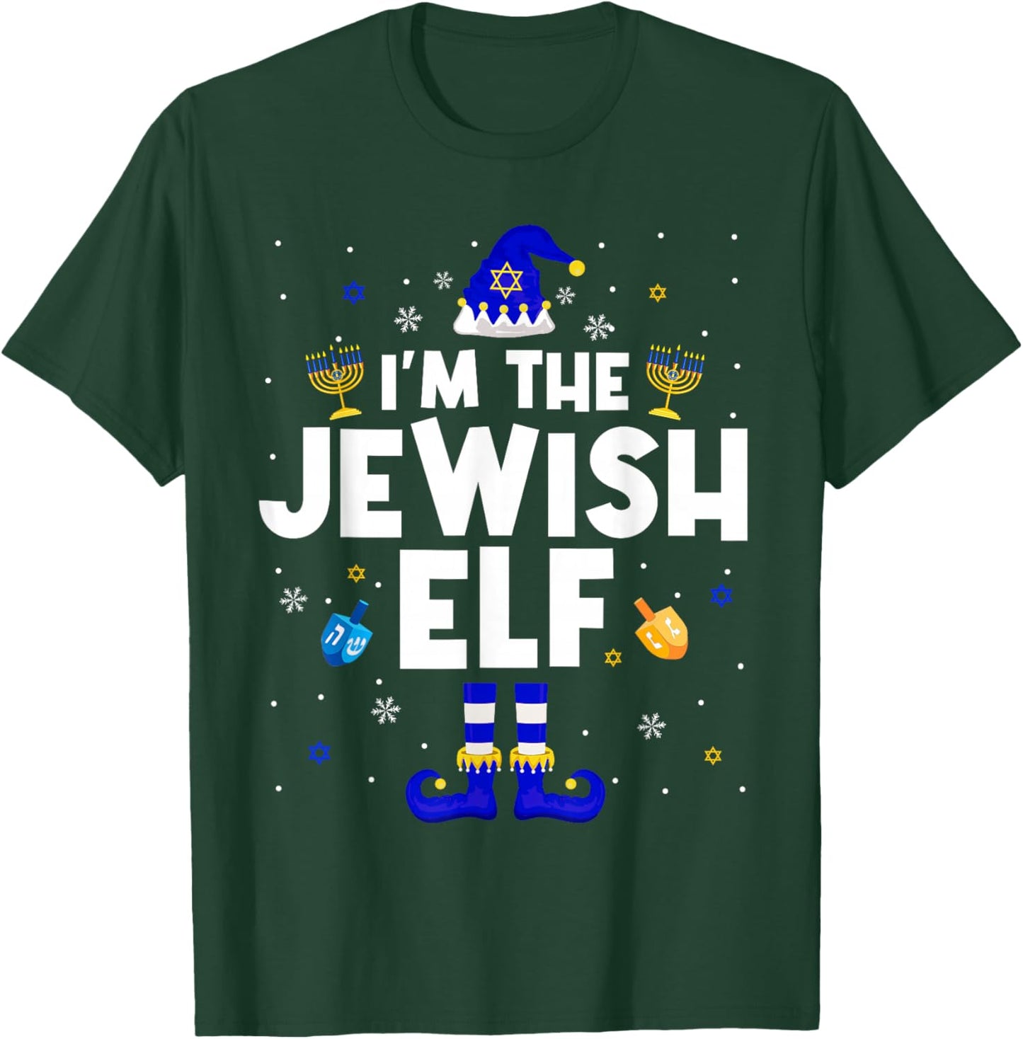 I'm The Jewish Elf Hanukkah Chanukah Christmas Family Group T-Shirt - T-Shirt | Forest