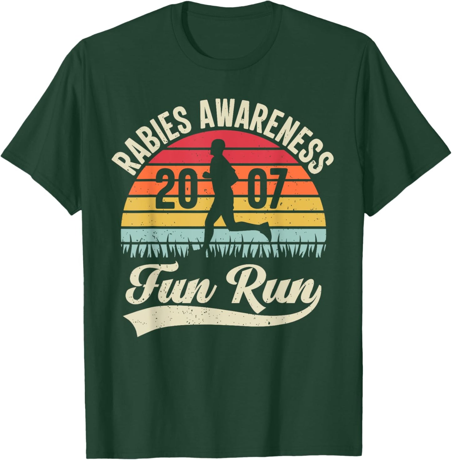 Rabies Awareness Fun Run Funny TV Comedy Running T-Shirt - T-Shirt | Forest