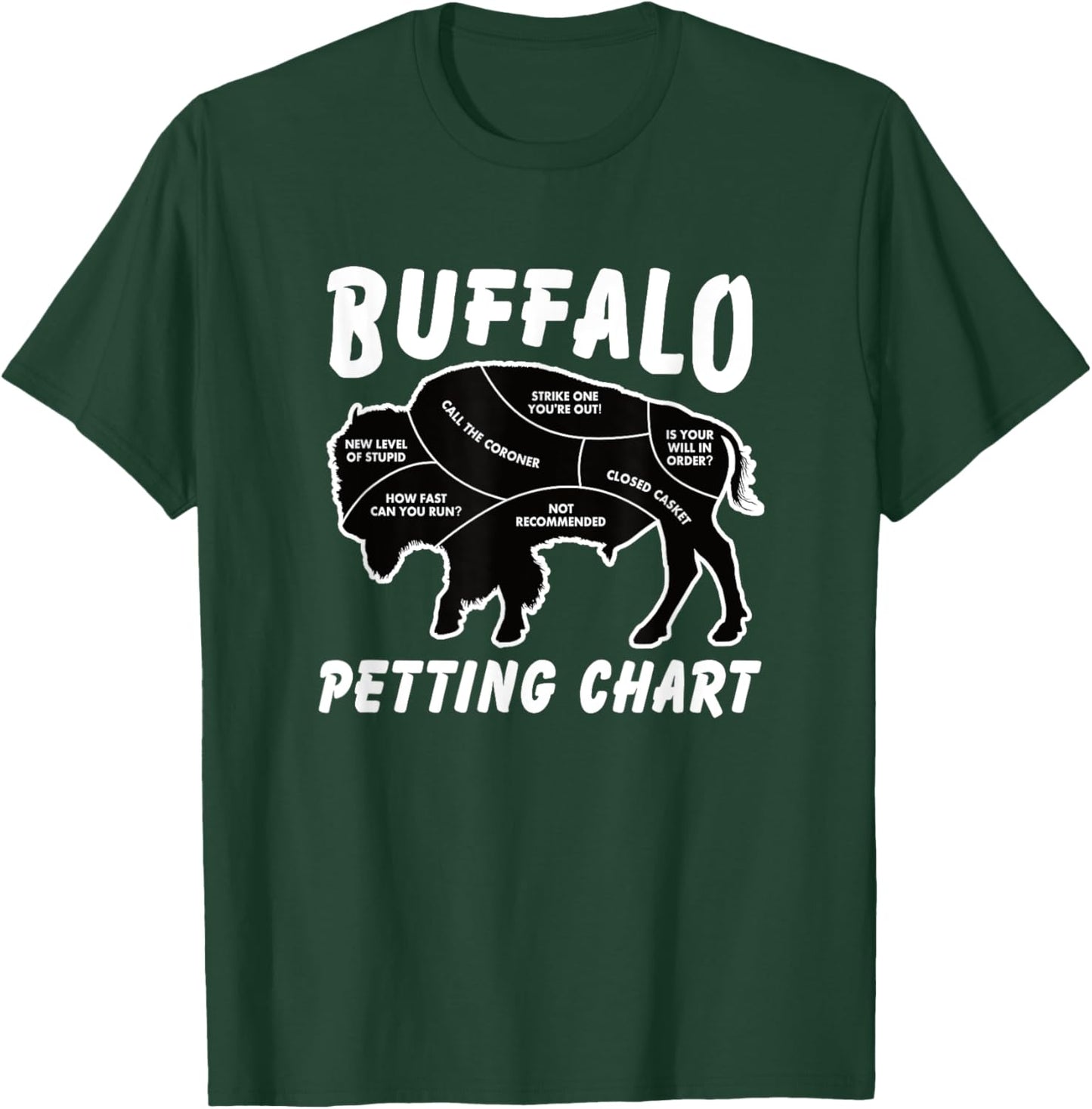 Buffalo Wildlife Petting Chart for Bison Lovers T-Shirt - T-Shirt | Forest