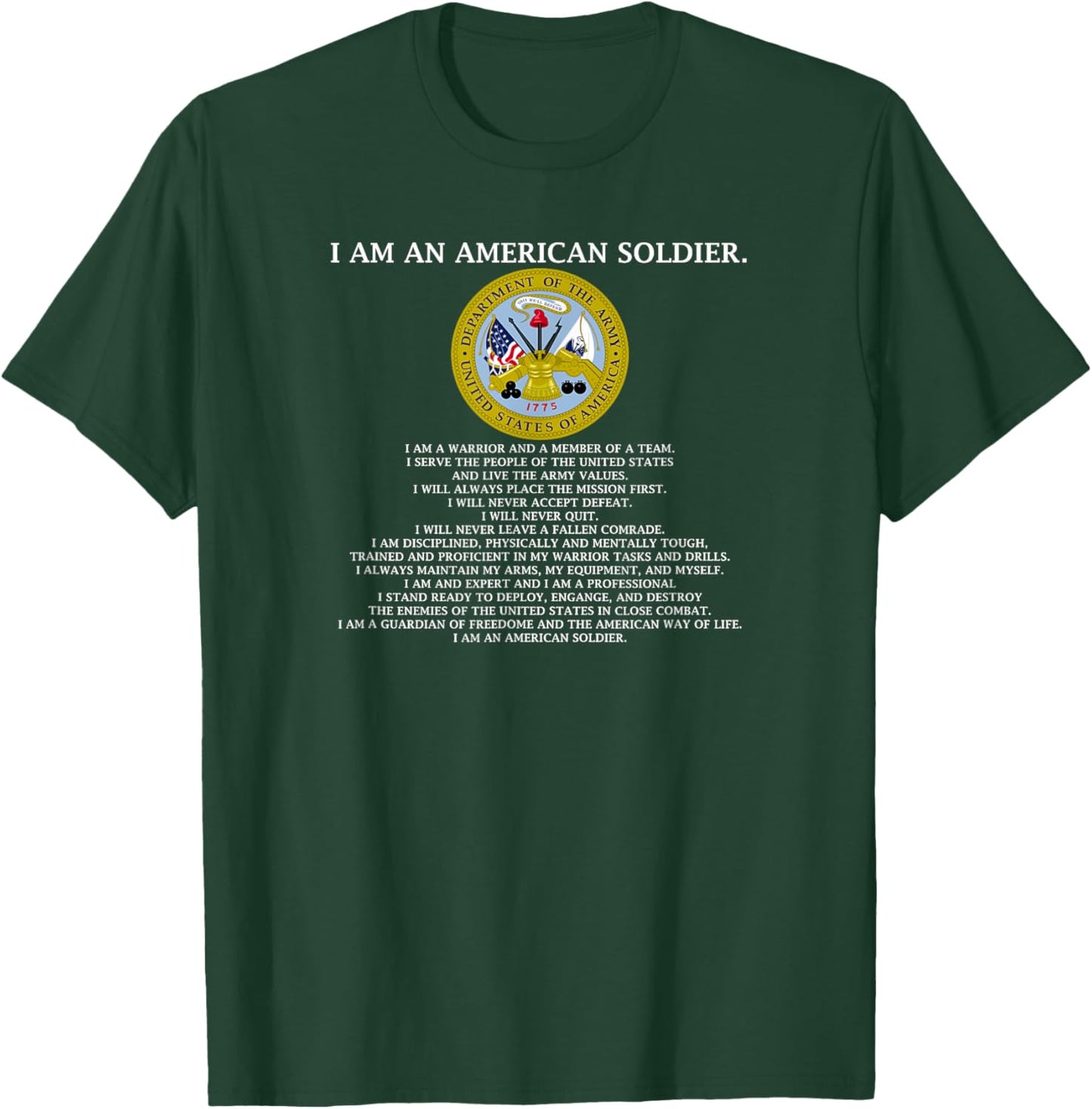 The Soldier's Creed - US Army T-Shirt - T-Shirt | Forest