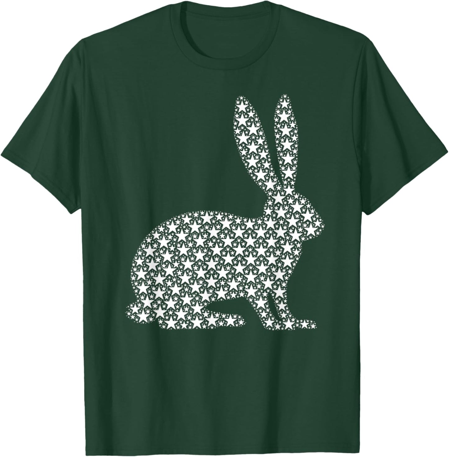 July 4th USA American Flag Stars Patriotic BUNNY RABBIT T-Shirt - T-Shirt | Forest