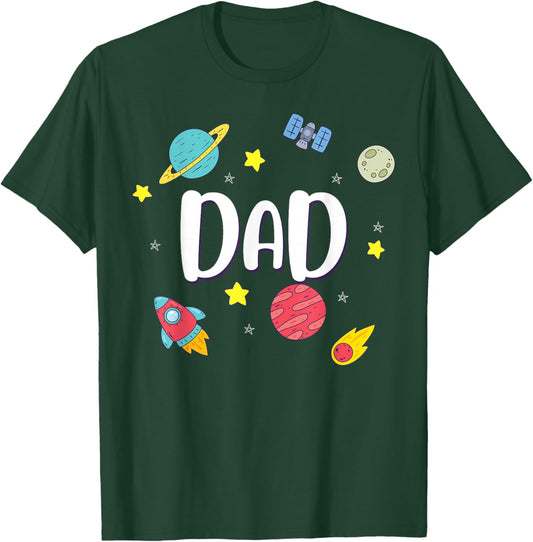 Dad Outer Space Galaxy Birthday for Family T-Shirt - T-Shirt | Forest
