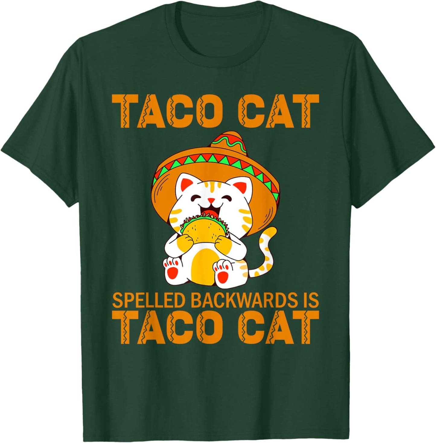 TacoCat for Kids Taco Cat Cinco de Mayo TacoCat Kids Cat T-Shirt - T-Shirt | Forest