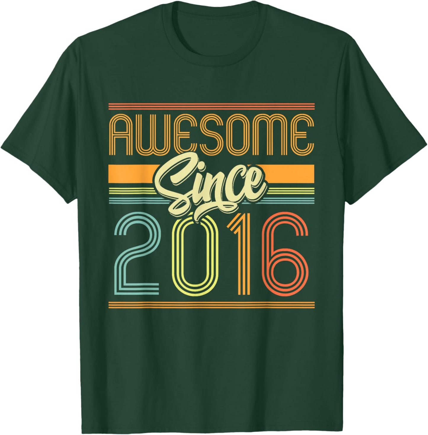 Awesome Since 2016 9th Birthday 9 Years Old Bday Kids Boys T-Shirt - T-Shirt | Forest