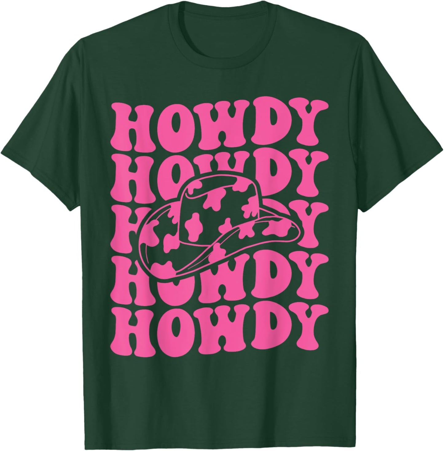 Rodeo White Howdy Western Retro Cowboy Hat Southern Cowgirl T-Shirt - T-Shirt | Forest