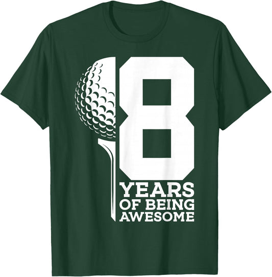 8 Years of Being Awesome Golf 8th Birthday T-Shirt - T-Shirt | Forest