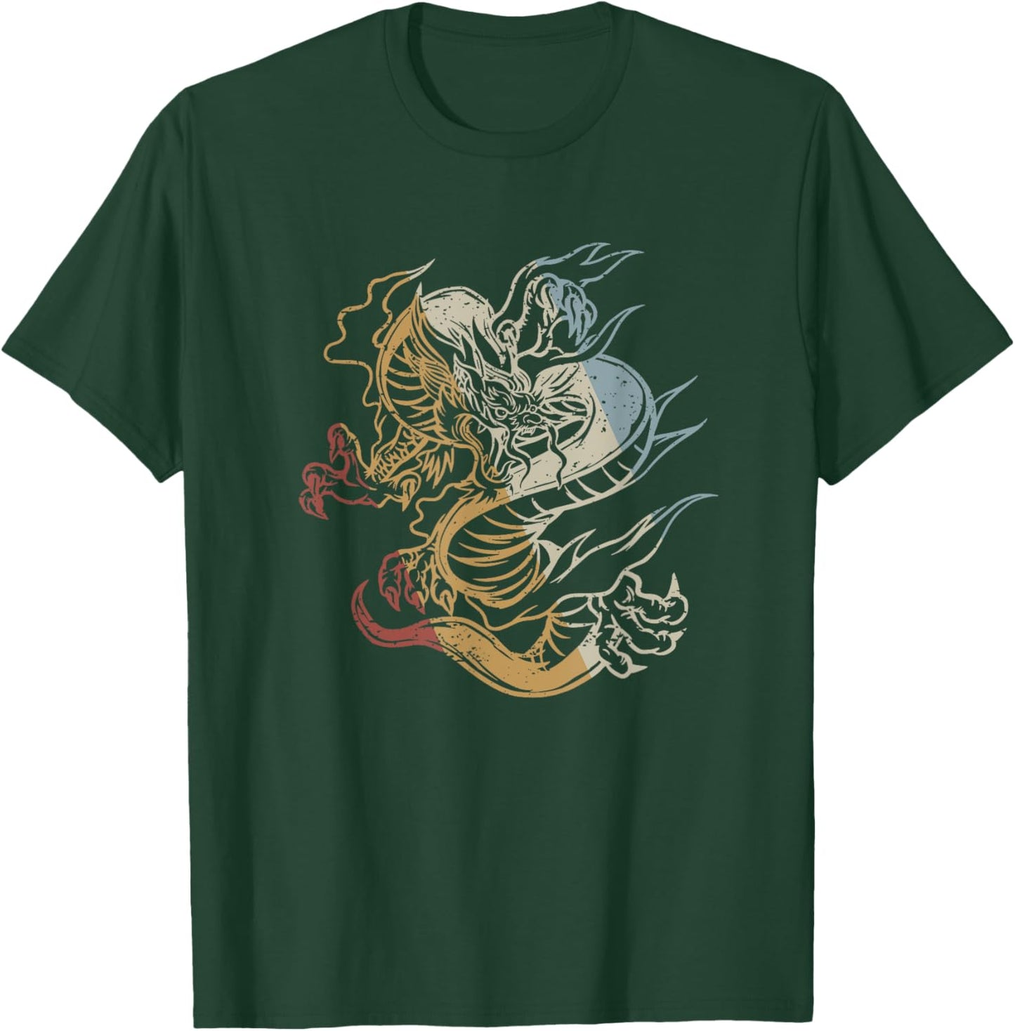 Dragon Retro Style Vintage T-Shirt - T-Shirt | Forest