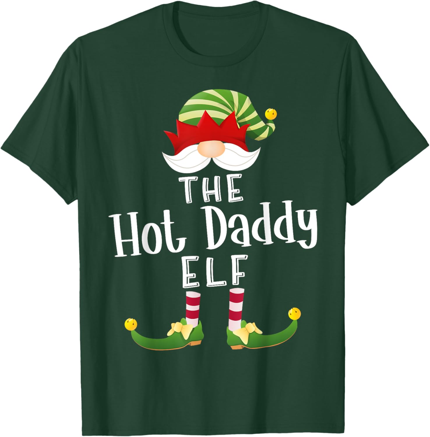 Hot Daddy Elf Group Christmas Funny Pajama Party T-Shirt - T-Shirt | Forest