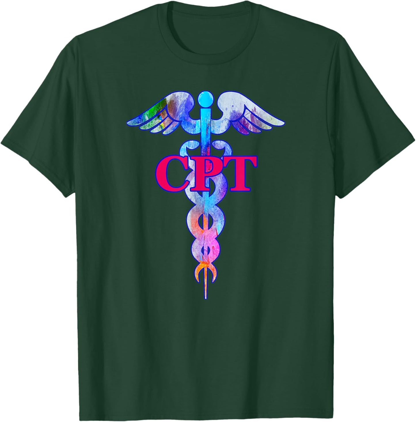 Certified Phlebotomy Technician CPT Caduceus Medical Symbol T-Shirt - T-Shirt | Forest