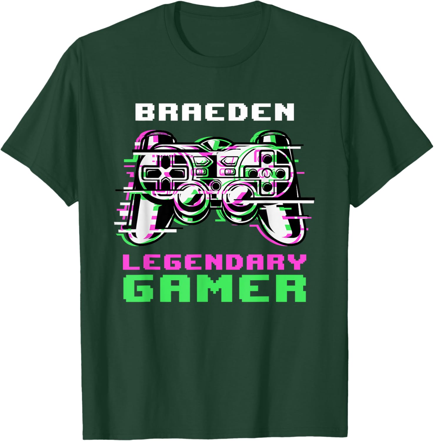 Braeden - Legendary Gamer - Personalized T-Shirt - T-Shirt | Forest