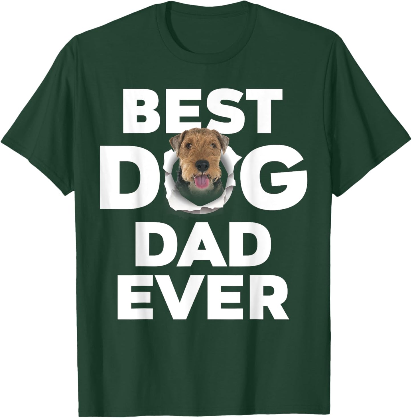 Best Dog Dad Ever Welsh Terrier Lovers Men Women Girls Kids T-Shirt - T-Shirt | Forest