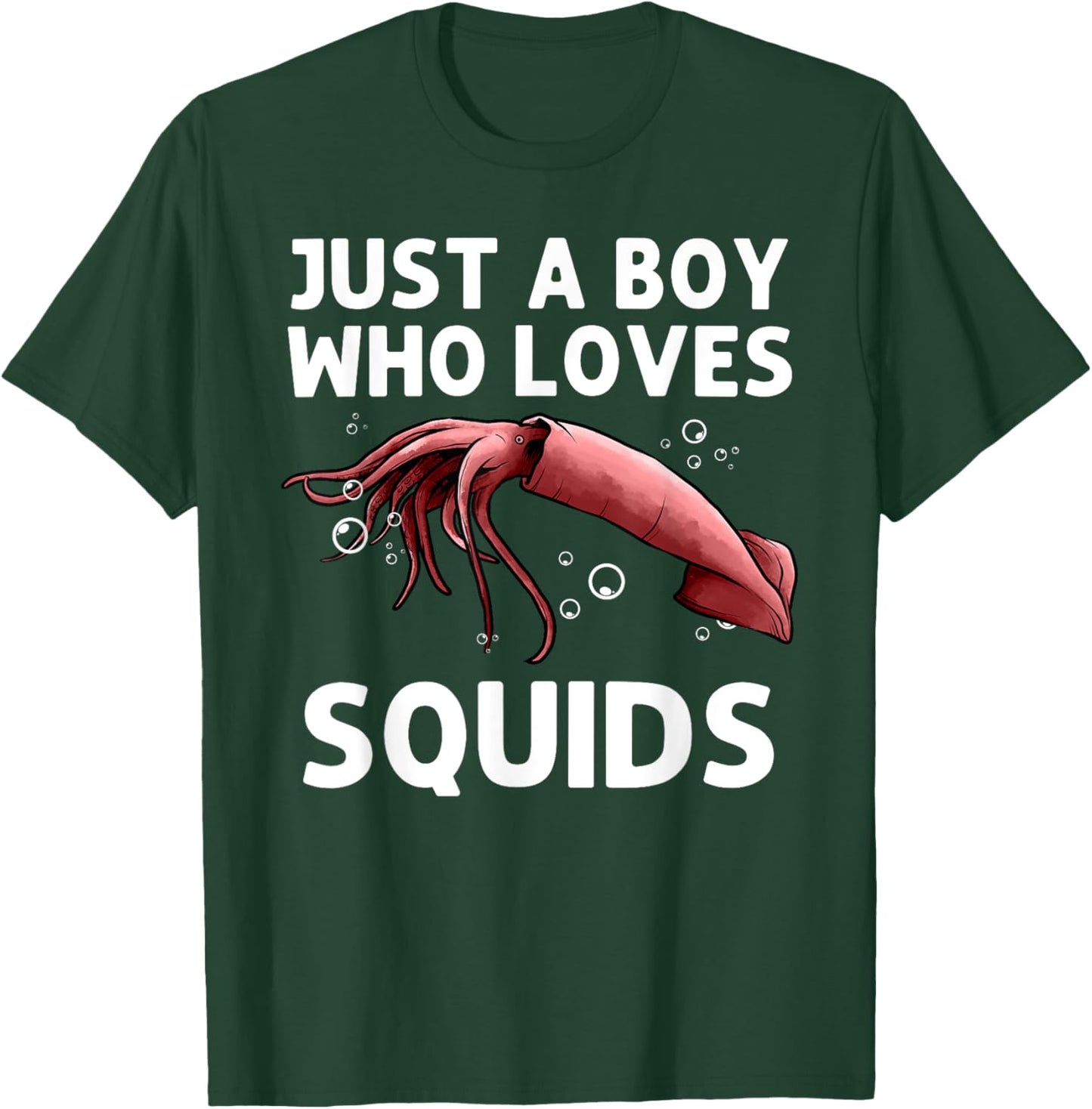 Squid Gift Boys Men Giant Squid Seafood Calamari Lovers T-Shirt - T-Shirt | Forest