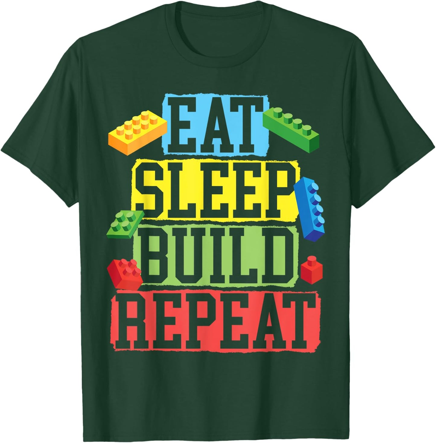 Master Builder Bricks Blocks Play Toys T-Shirt - T-Shirt | Forest
