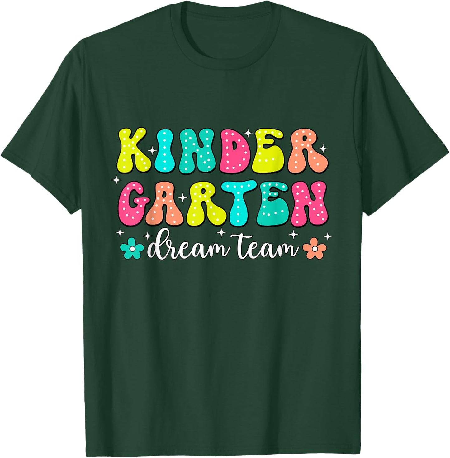 Groovy Kindergarten Dream Team Back To School Teacher Kids T-Shirt - T-Shirt | Forest