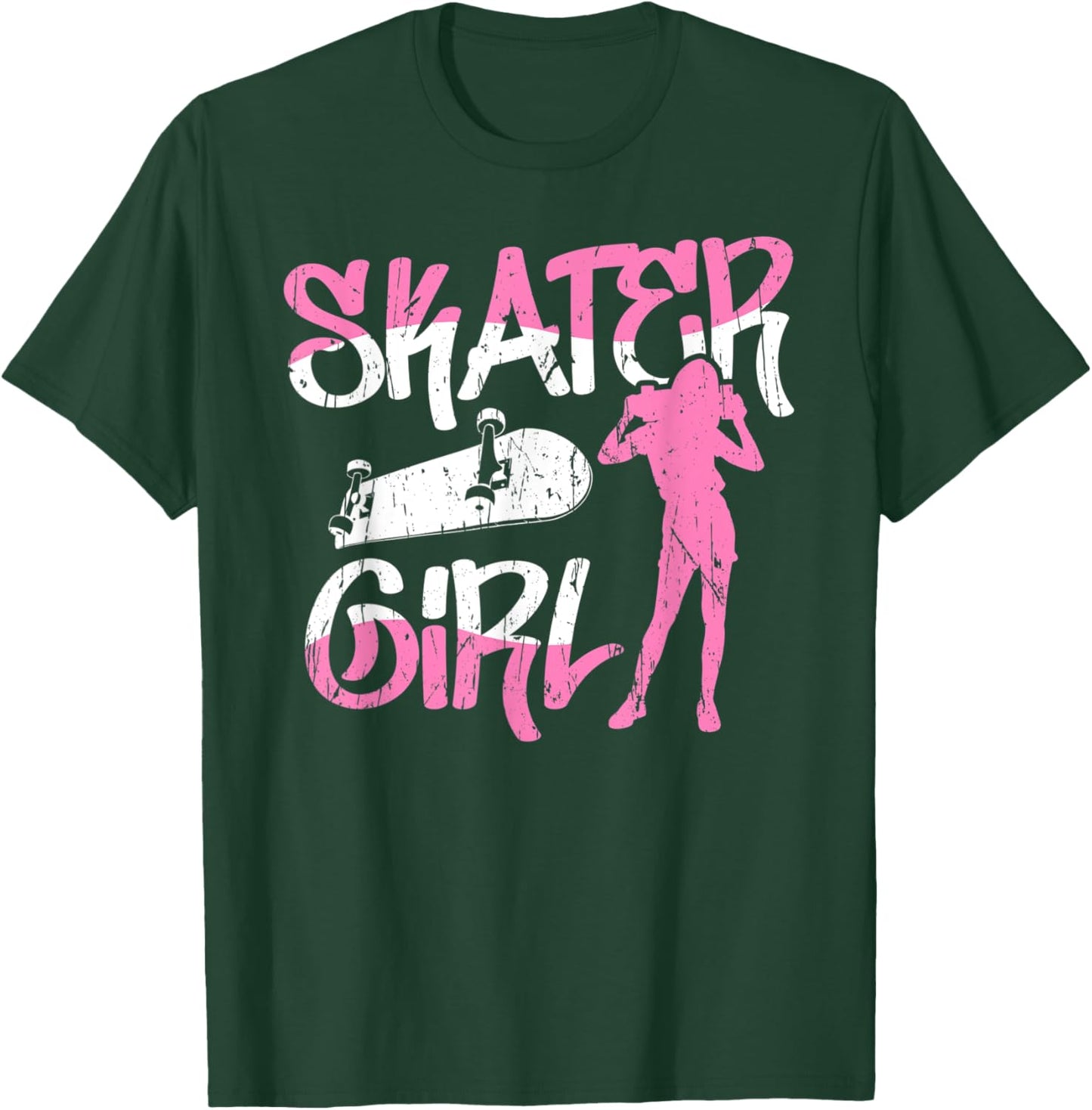 Sk8er Girl Skater Skateboard Retro 90s T-Shirt - T-Shirt | Forest