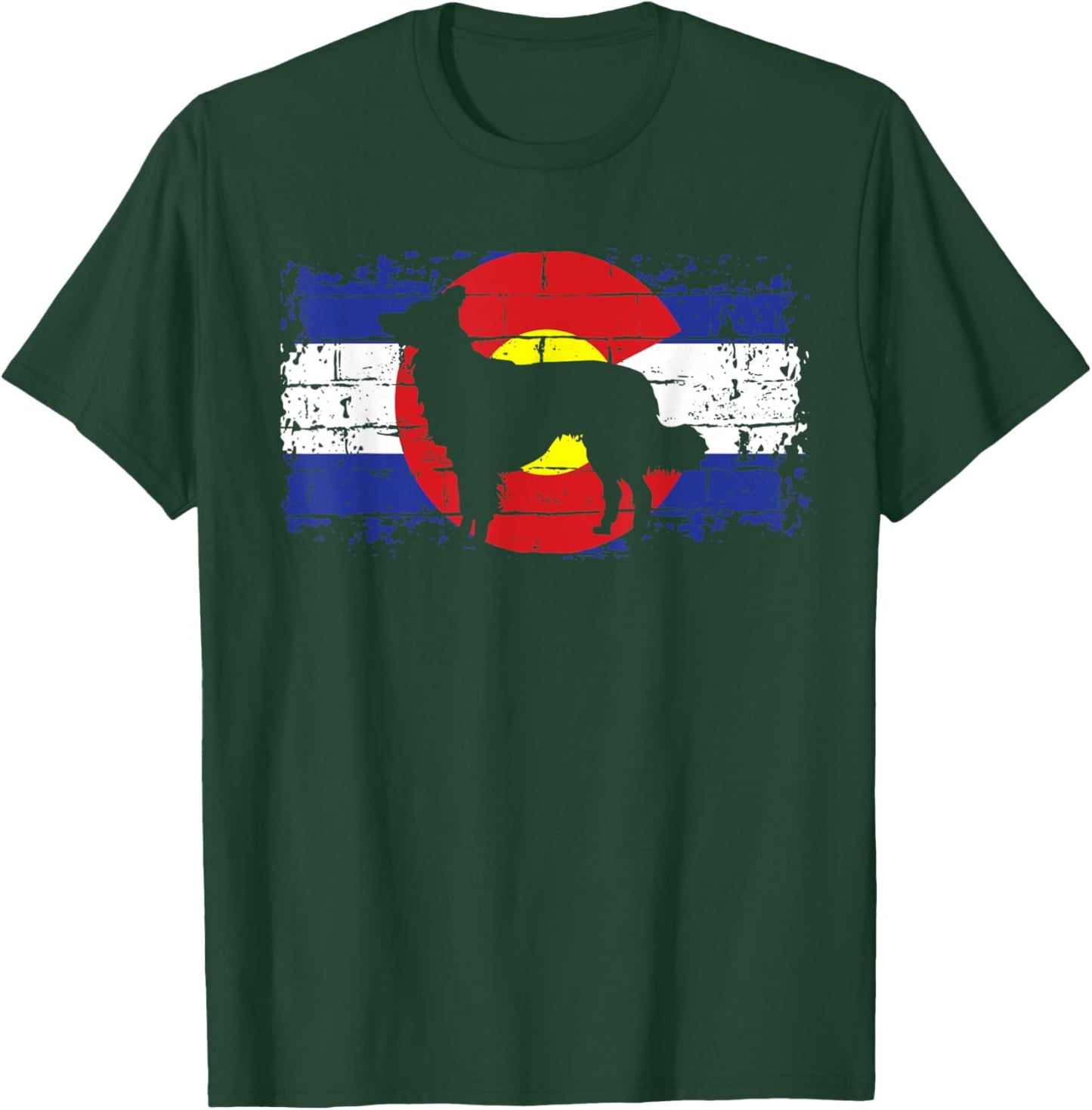 Colorado Flag Border Collie Dog Collie Lover Pet Owner Cool T-Shirt - T-Shirt | Forest