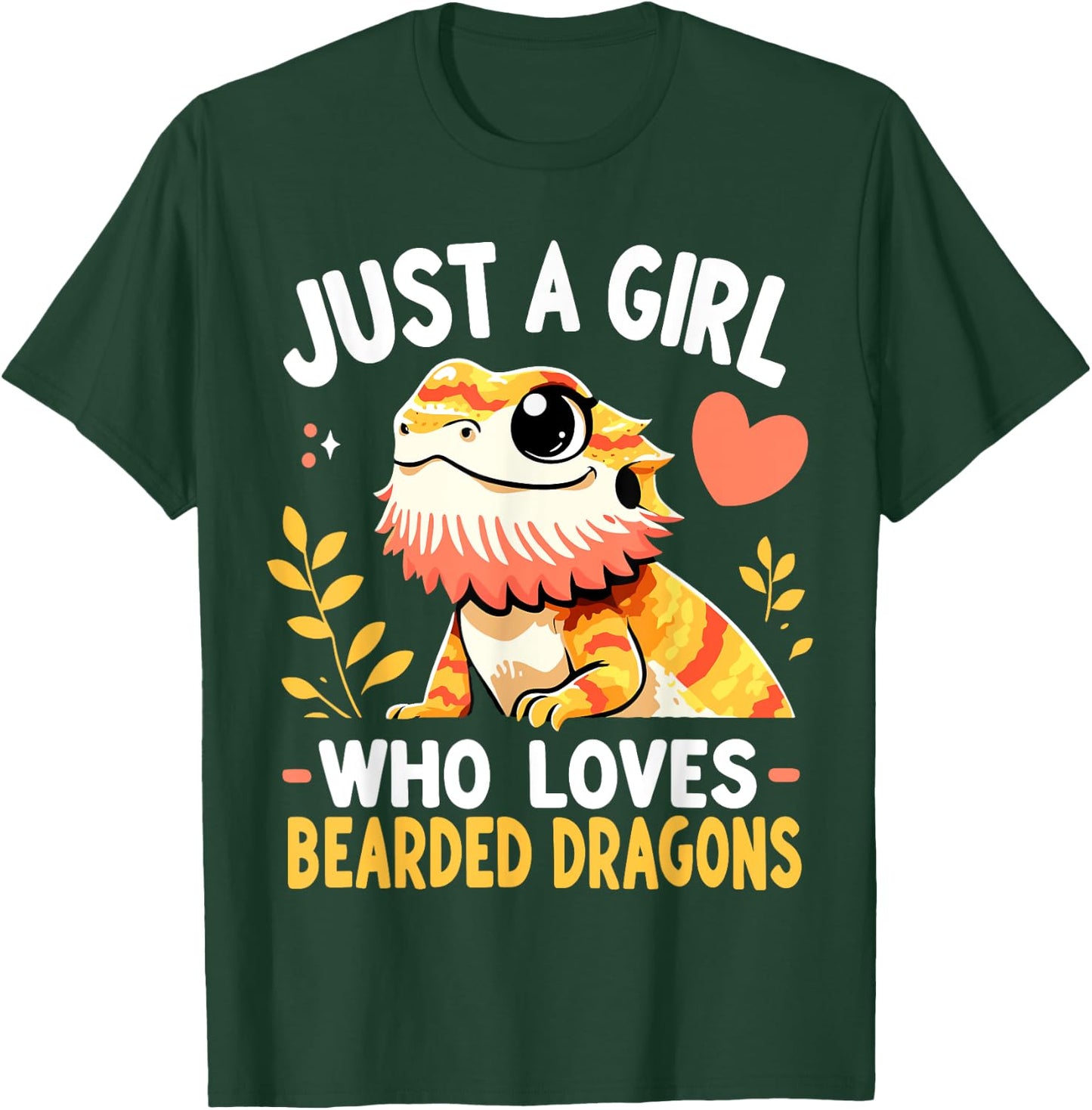 Girl Who Loves Bearded Dragons T-Shirt - T-Shirt | Forest