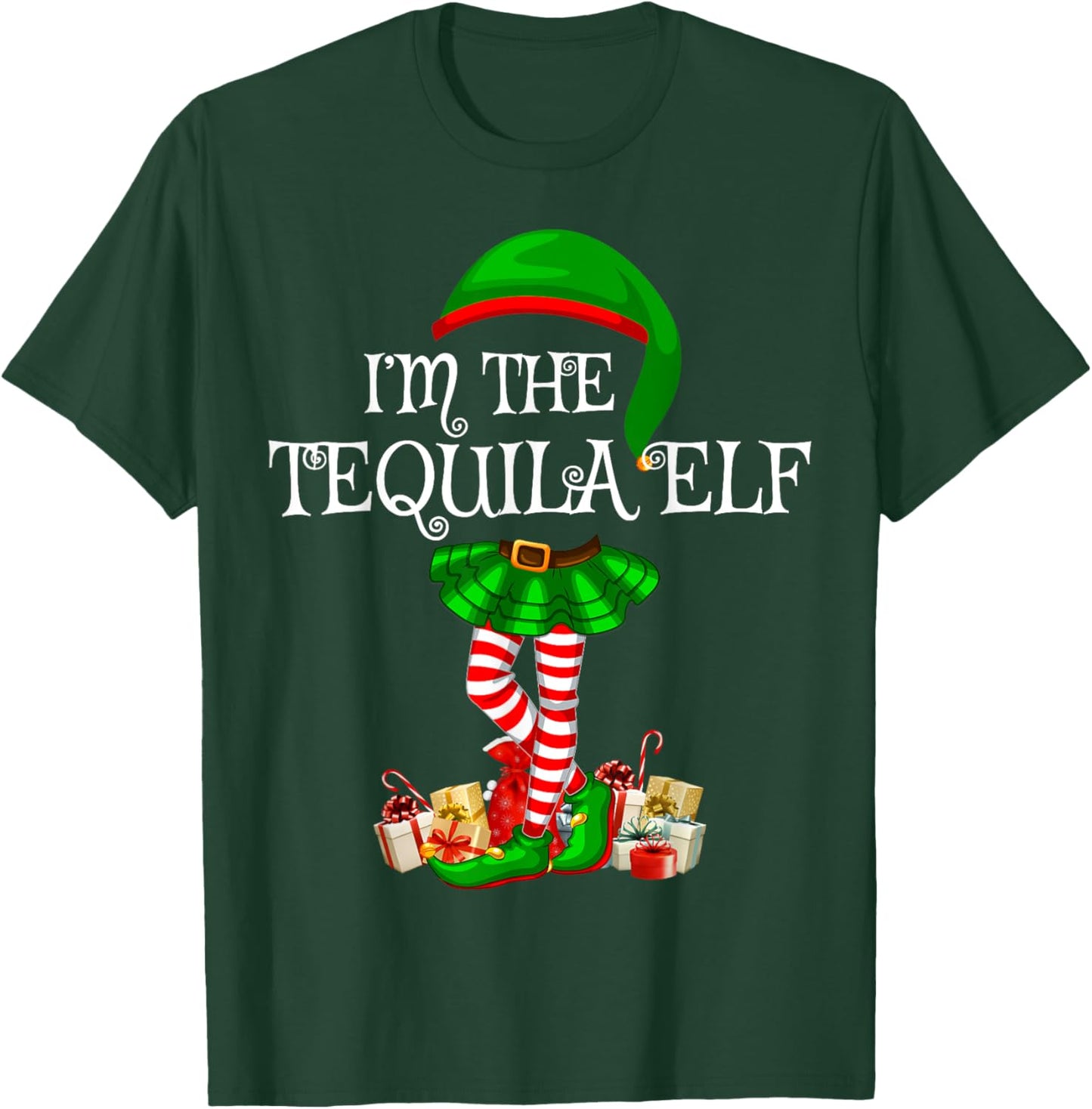 Matching Family Group I'm The Tequila Elf Christmas T-Shirt - T-Shirt | Forest