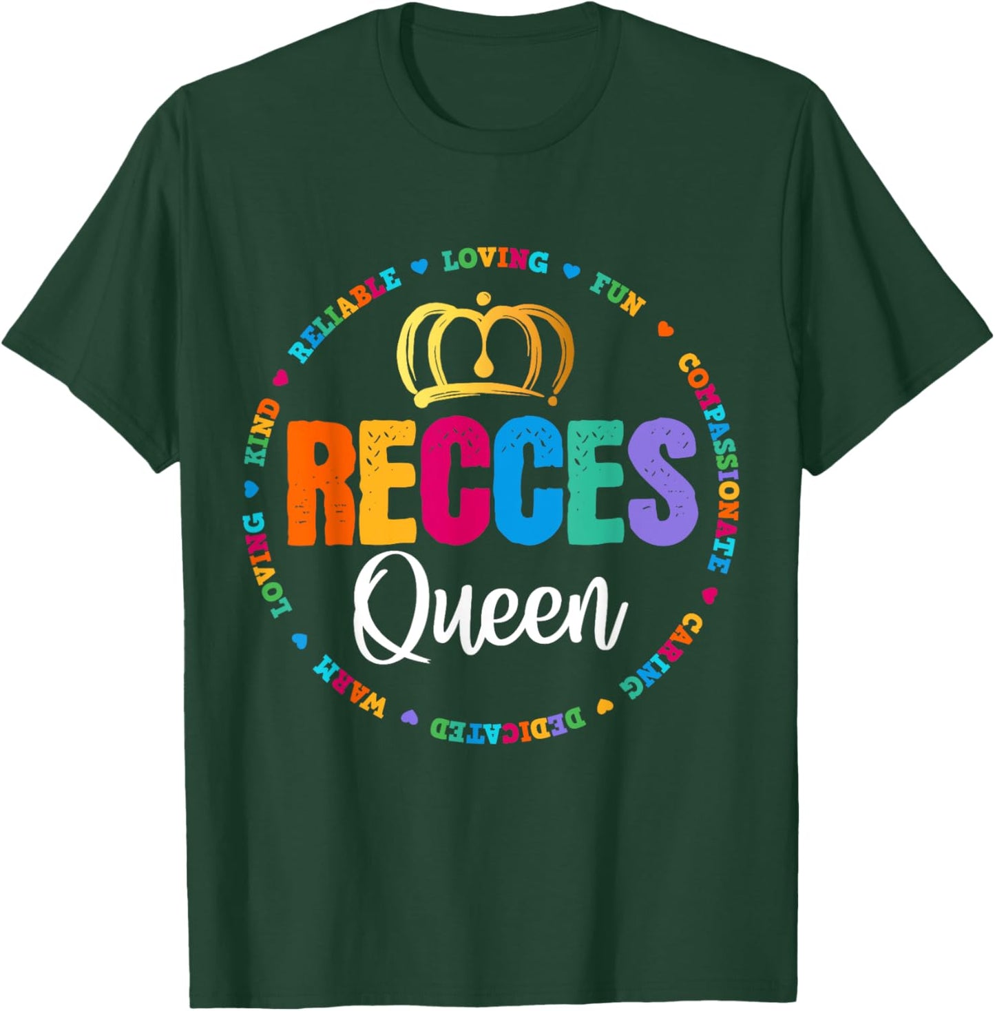 Funny Recess Queen Crew School Teachers Students Monitor T-Shirt - T-Shirt | Forest