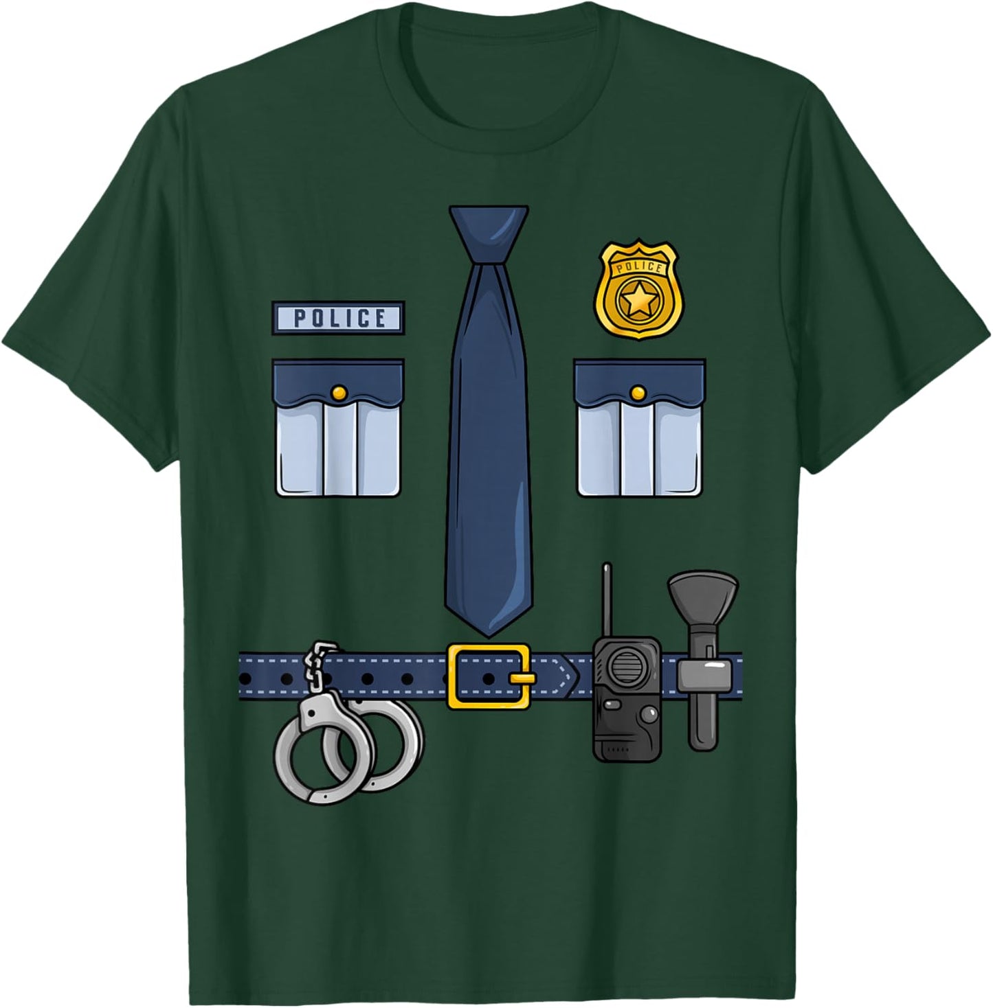 Halloween Policeman Costume Halloween Police Officer Costume T-Shirt - T-Shirt | Forest