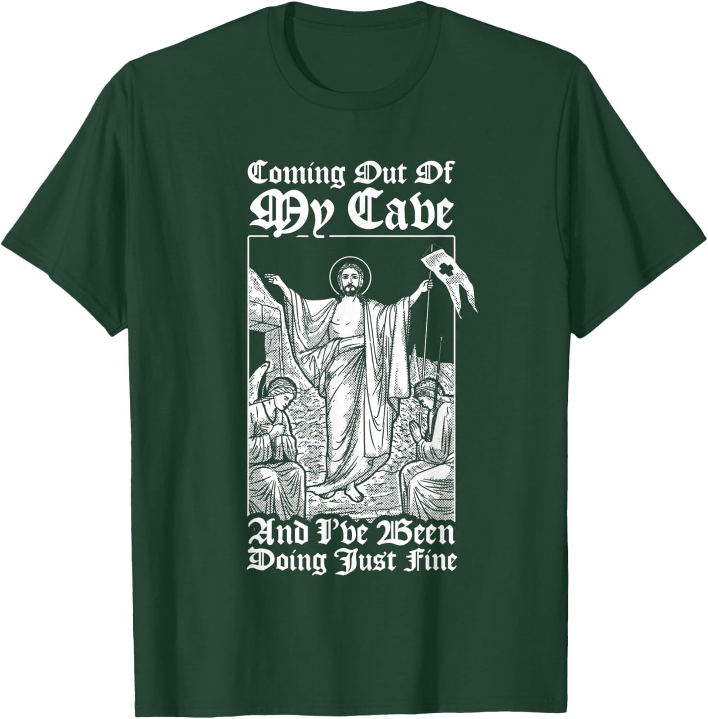 Coming Out Of My Cave Jesus - Christian Easter Meme T-Shirt - T-Shirt | Forest