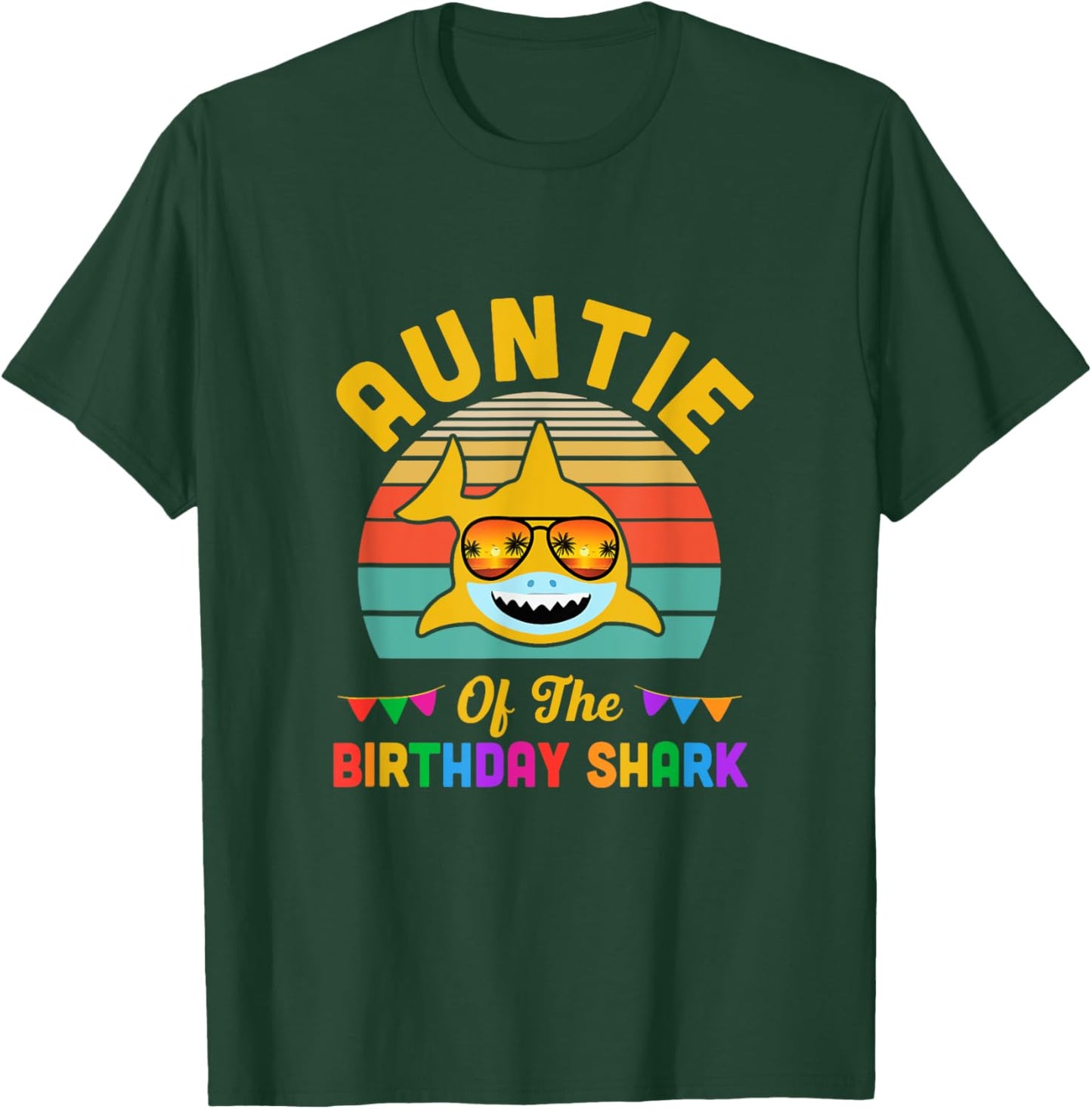 Auntie Of The Shark Birthday Auntie Matching Family T-Shirt - T-Shirt | Forest