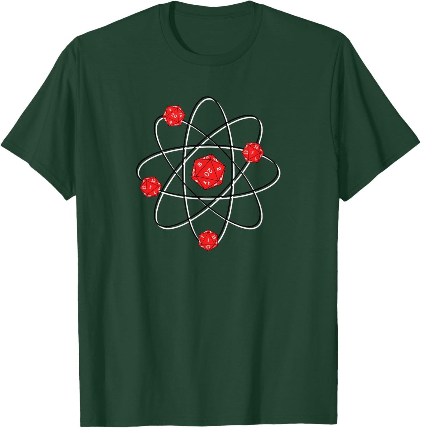 Dungeon Atoms Chemistry Physics Dice T-Shirt - T-Shirt | Forest
