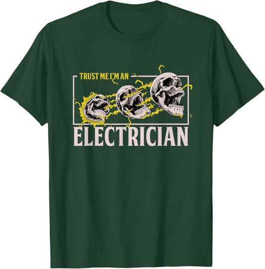Electrician Craftsman Lineworker Lineman Voltage Electronics T-Shirt - T-Shirt | Forest