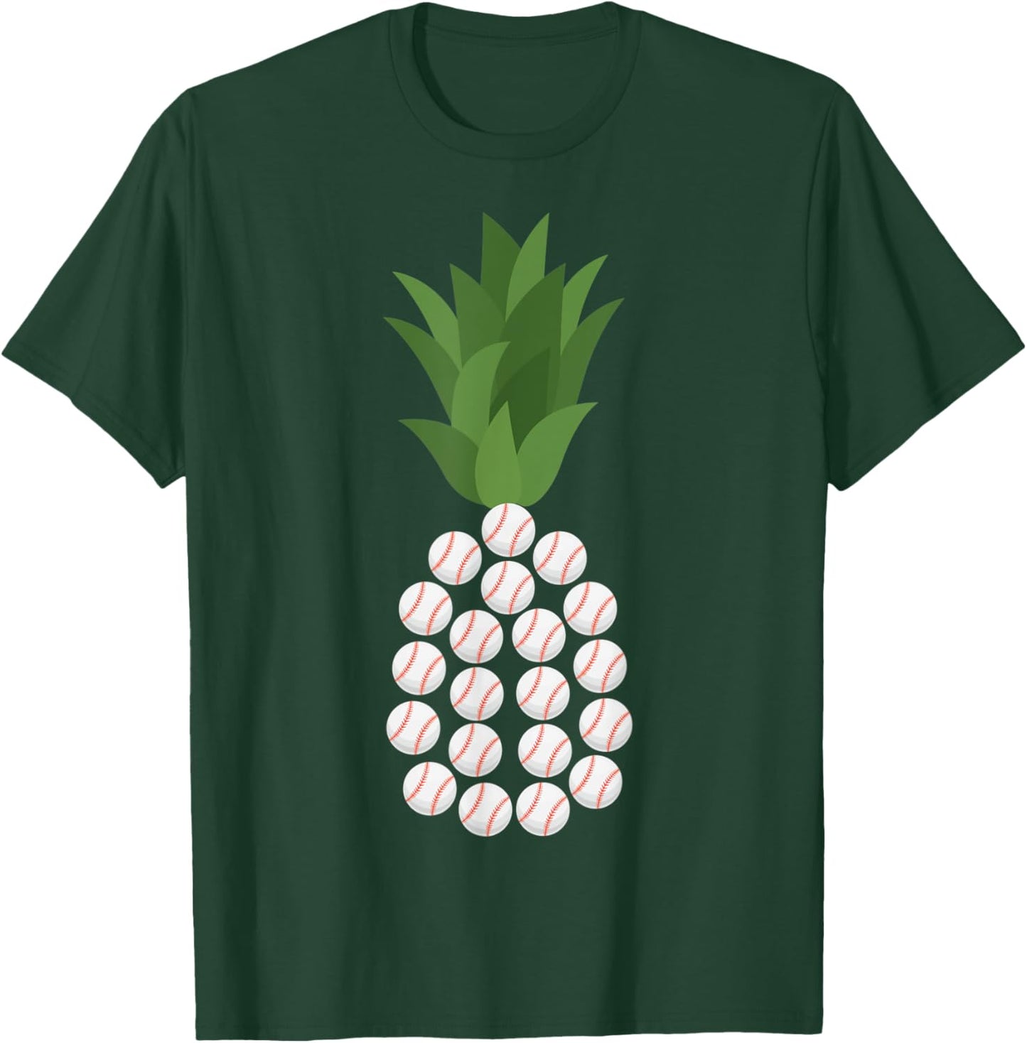 Hawaiian Softball Hawaii Softball Pineapple Softball Balls T-Shirt - T-Shirt | Forest