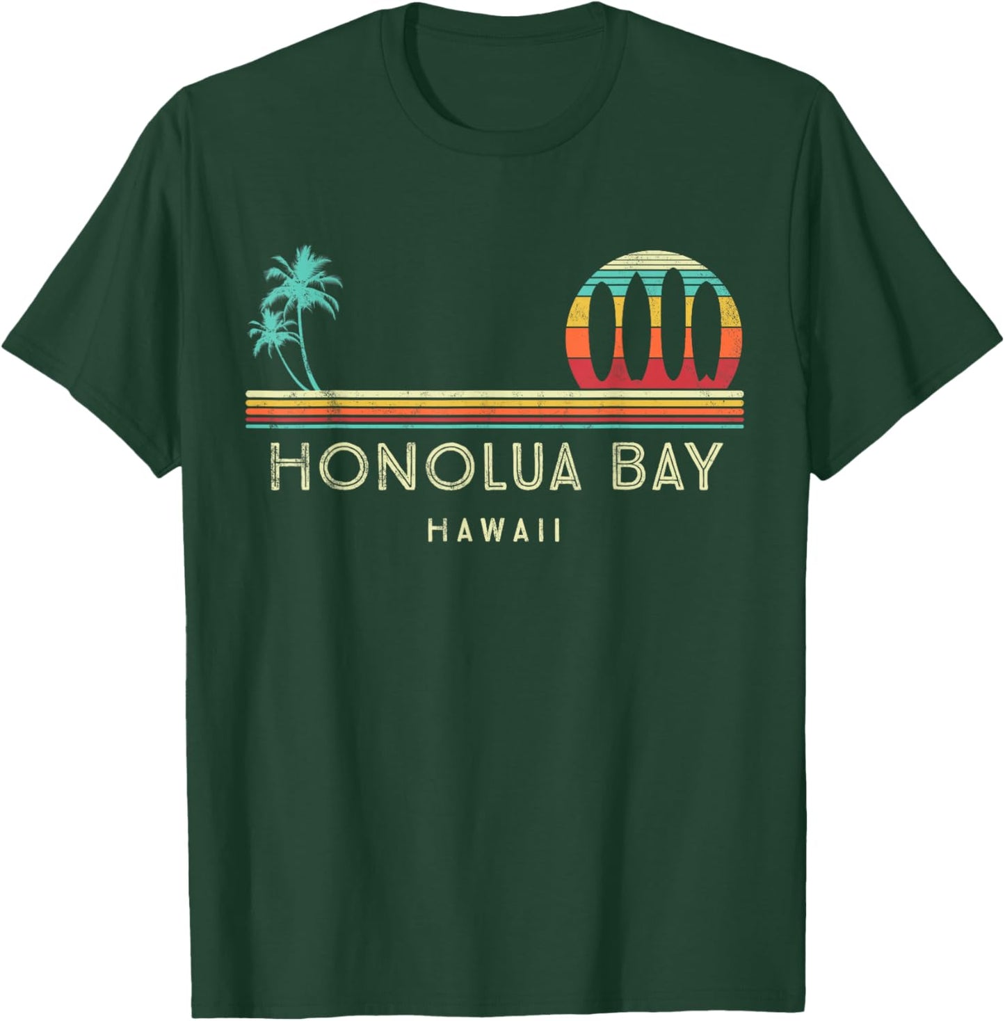 Vintage Hawaii Honolua Bay - Palm trees Tropical - Surf T-Shirt - T-Shirt | Forest