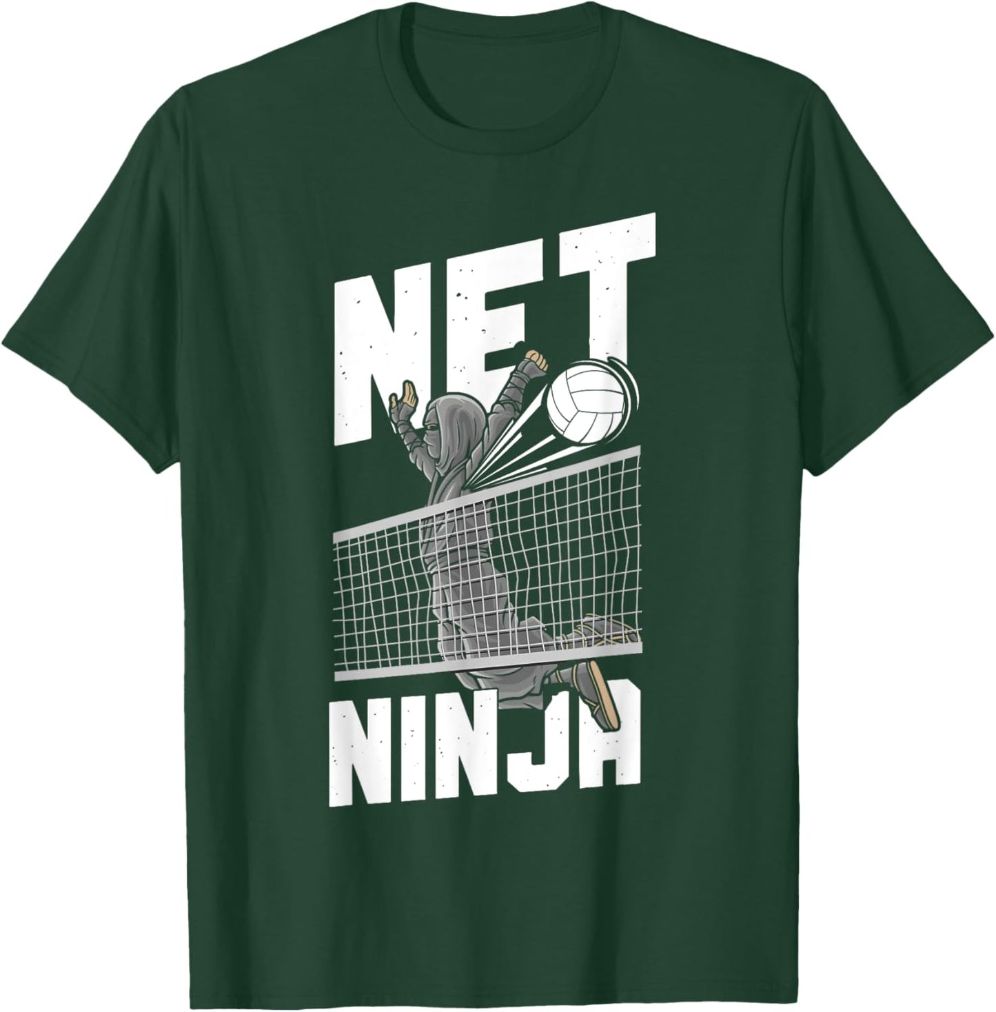 Volleyball Player Team Ninja Vintage Net Ninja T-Shirt - T-Shirt | Forest
