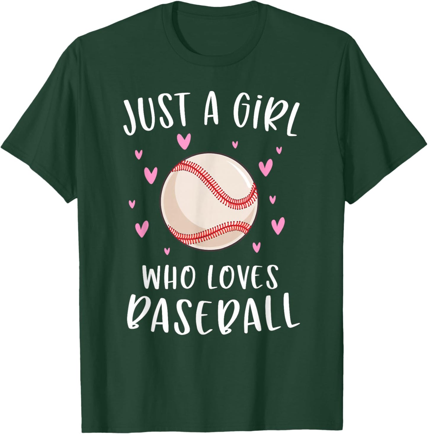 Cute Baseball Shirt for Girls Just A Girl Who Loves Baseball T-Shirt - T-Shirt | Forest