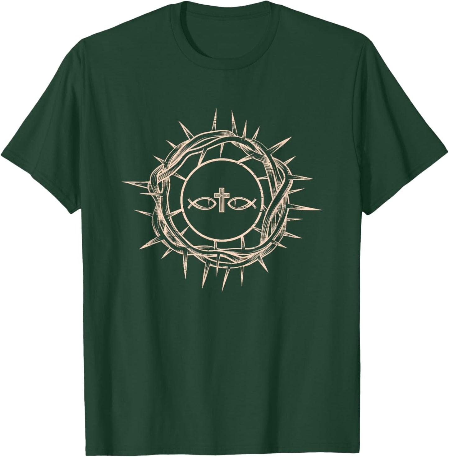 Crown Of Thorns Jesus Christ Christian Catholic Prayer Gift T-Shirt - T-Shirt | Forest