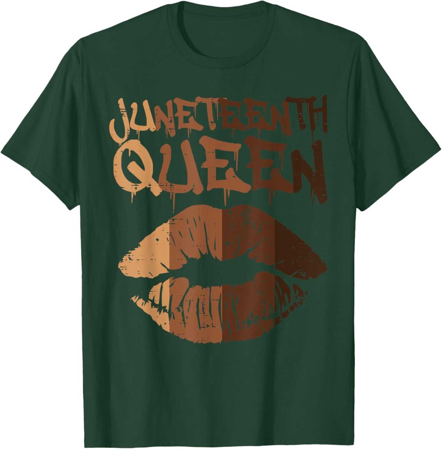 Juneteenth Queen Black Melanin Lips June 19th 1865 Women T-Shirt - T-Shirt | Forest