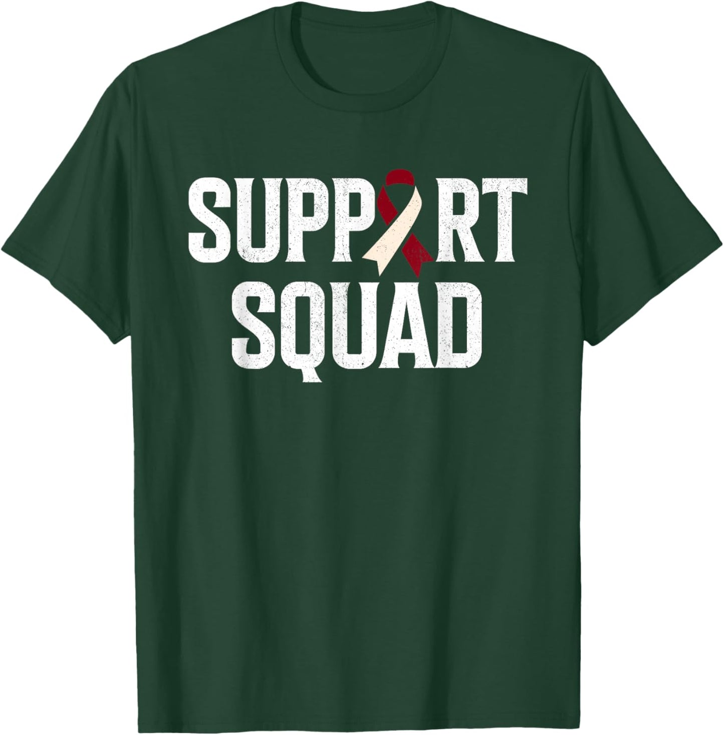 Support Squad Throat Oral Head & Neck Cancer Awareness T-Shirt - T-Shirt | Forest