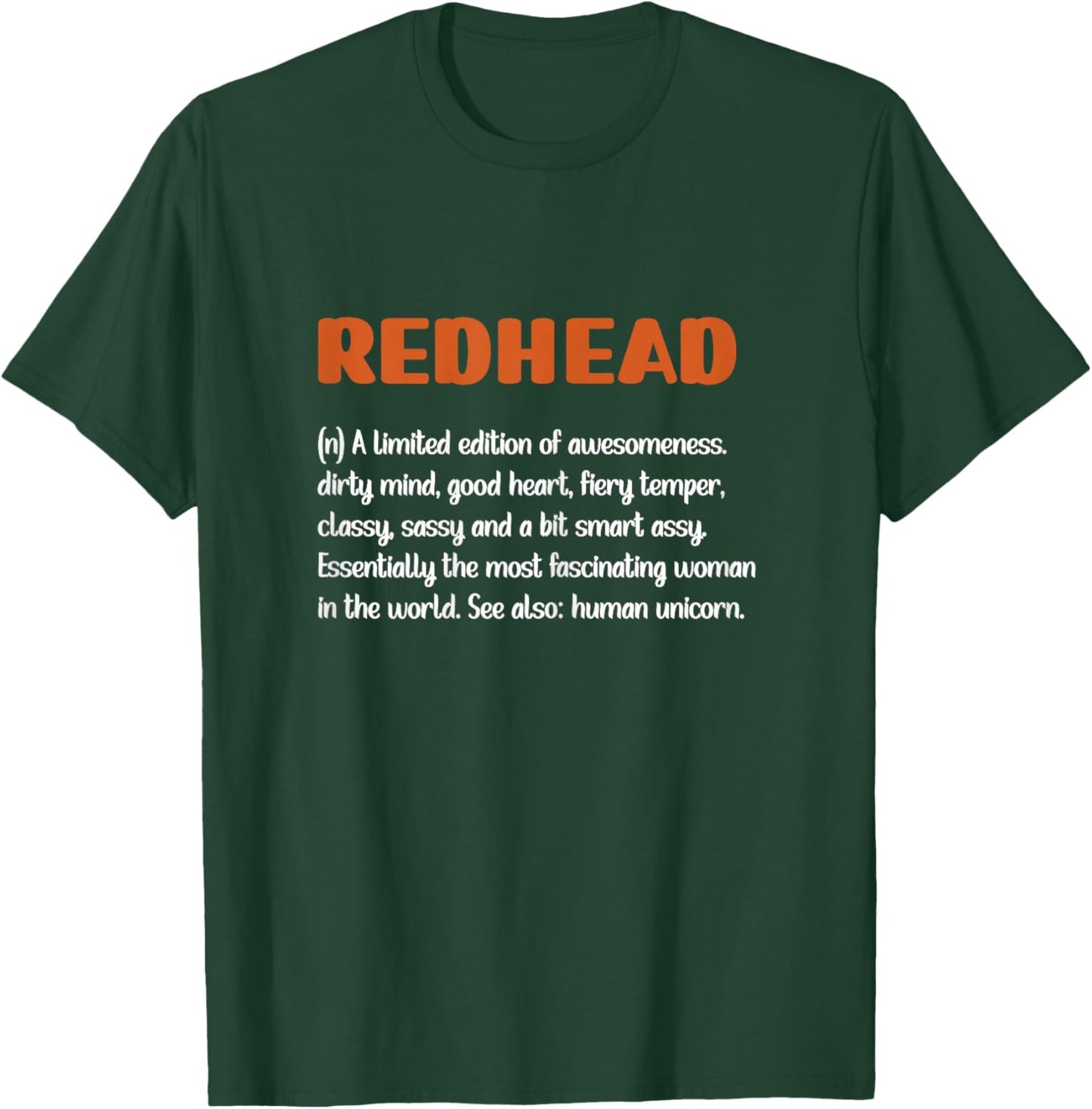 Redhead Definition Red-Haired Woman Redhead Red Hair Girl T-Shirt - T-Shirt | Forest