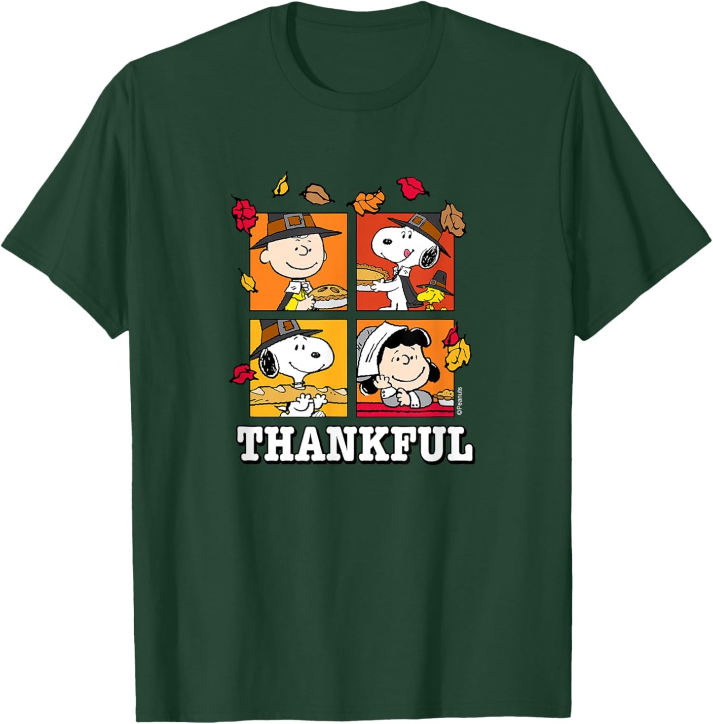 Peanuts - Snoopy Charlie Brown Lucy Thankful T-Shirt - T-Shirt | Forest