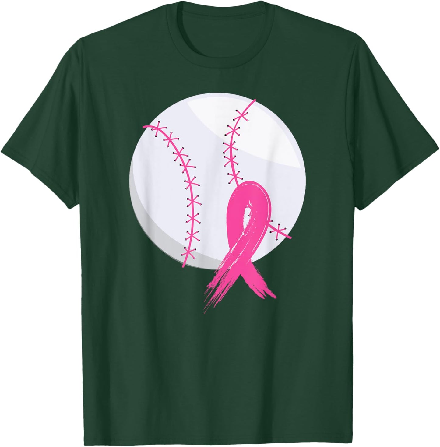 Breast Cancer Pink Ribbon Baseball Awareness Costume T-Shirt - T-Shirt | Forest
