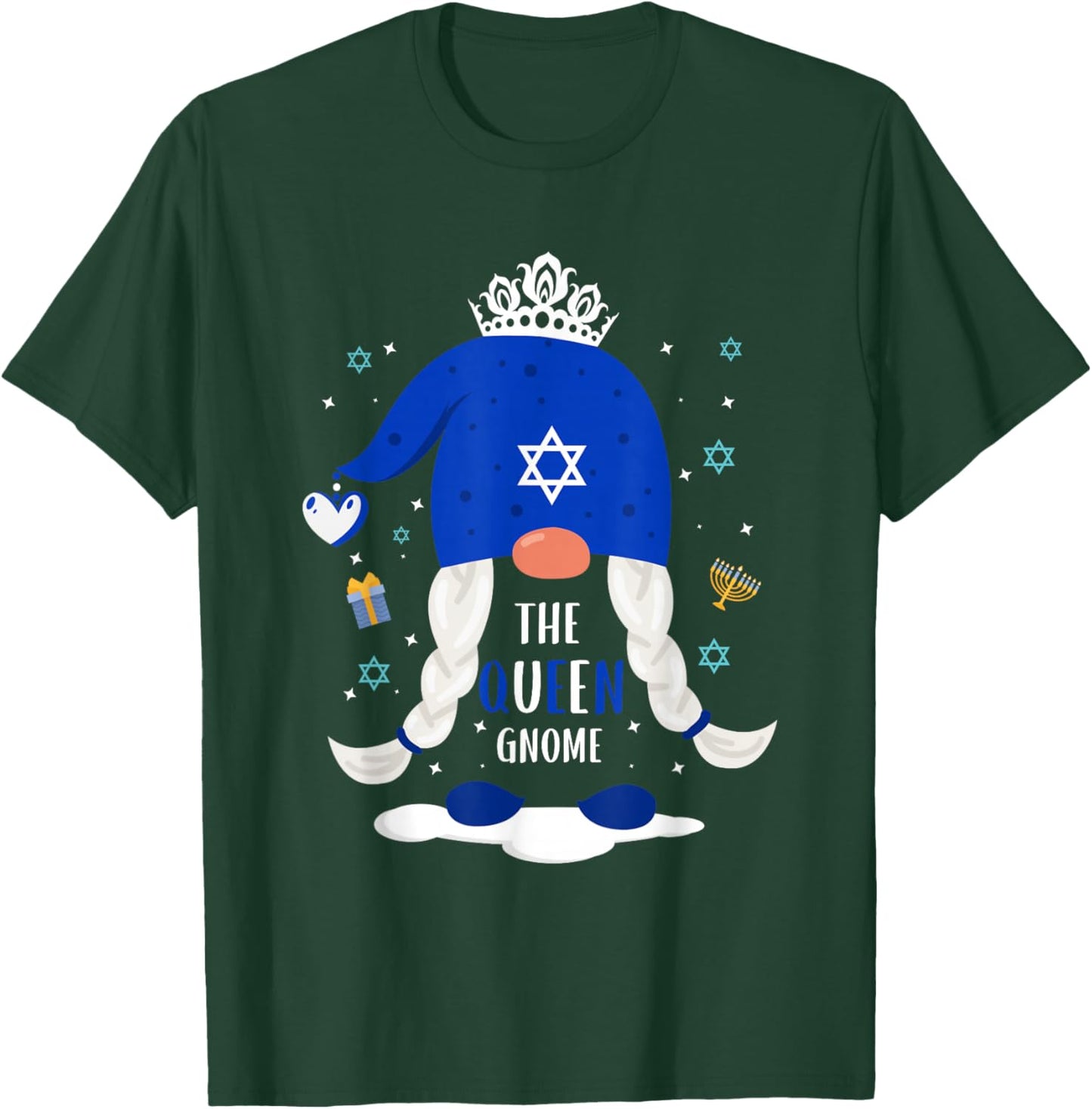 Hanukkah or jewish holiday or The Queen Gnome T-Shirt - T-Shirt | Forest